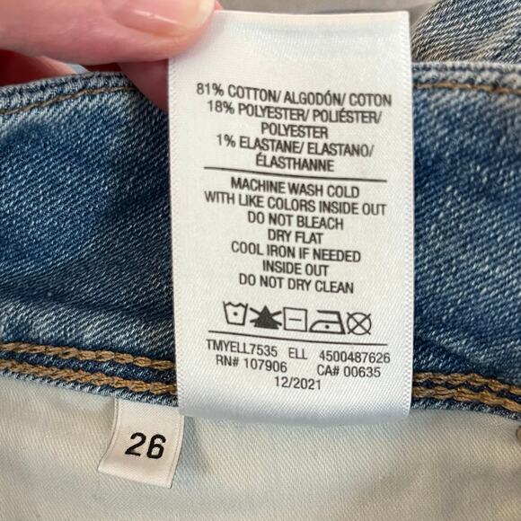 Hudson Blue Low Rise Denim Collin Light Washed Raw Hem Skinny Ankle Jeans 26 - Picture 12 of 14